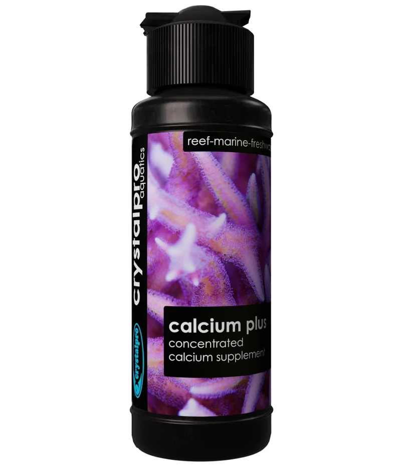 Crystalpro Calcium Plus – Calcium liquide concentré pour aquariums marins, récifs et eau douce (160 000 ppm) – 125 ml