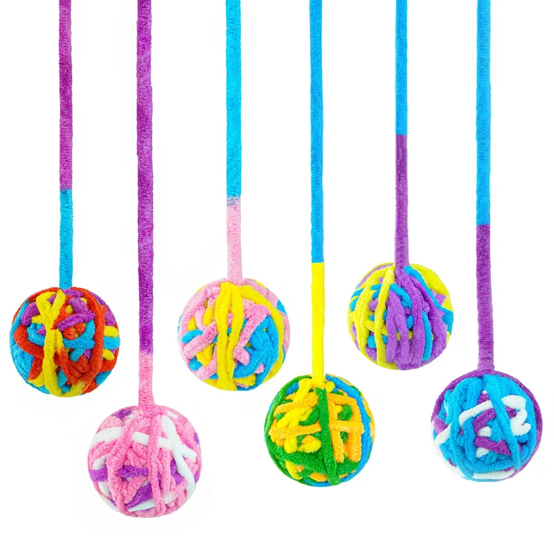 CHIWAVA Lot de 6 Balles en Laine 2 Pouces pour Chat avec Grelot — Jouets Intérieurs Interactifs