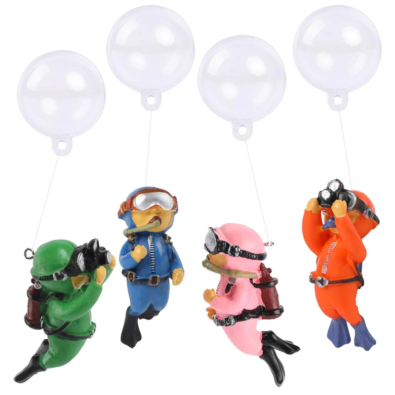 KALIONE Décorations Flottantes pour Aquarium – Petits Plongeurs Mignons, Lot de 4