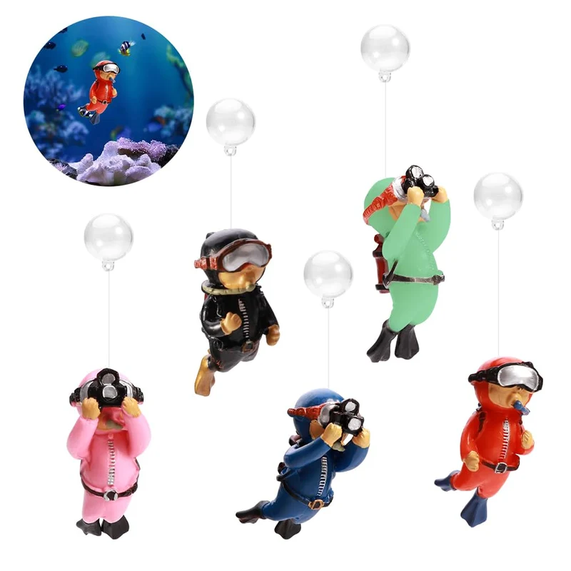 QWLWBU 5PCS Plongeurs Flottants – Décor Aquarium Miniature pour Tous Types d'Aquariums