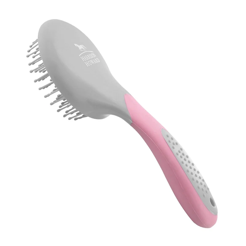 Brosse Harrison Howard pour crinière et queue - démêlage professionnel anti-glisse - Rose