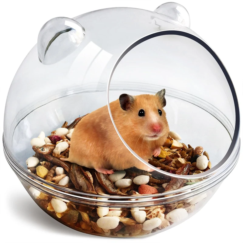TieLishor Baignoire pour Hamster – Bac de sable transparent et facile à nettoyer