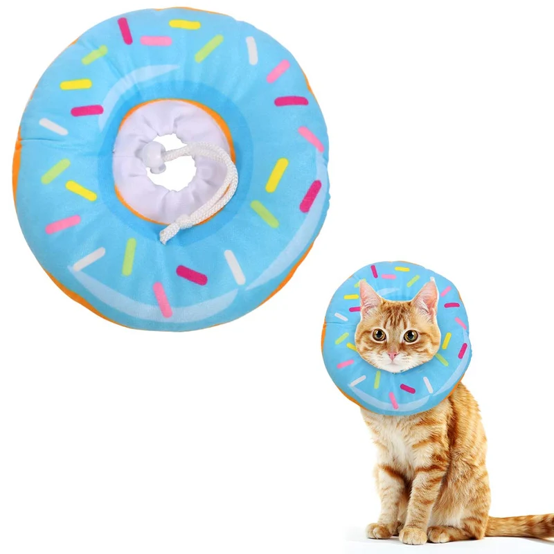 FRIUSATE Collier de Récupération Doux pour Chat – Conique Ajustable en Forme de Beignet