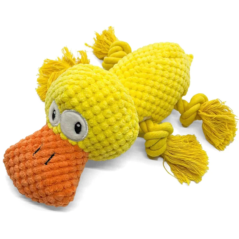 Jouets Indestructibles AIMETING qui grincent pour Grands Chiens – Peluche Durable avec Corde et Papier Crin