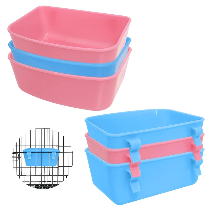 hautllaif Lot de 6 Distributeurs Suspendus – Nourriture et Eau pour Petits Animaux (Bleu & Rose)