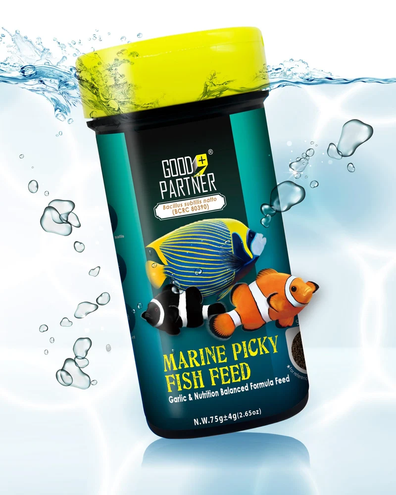 GOOD PARTNER Purify Series – Nourriture pour poissons marins en granulés coulants, ingrédients naturels, 75 g