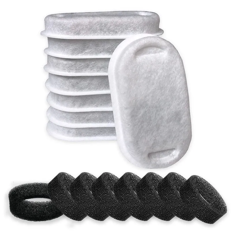 NeucomBBT : 8 Filtres + 8 Eponges pour Fontaine Chats Inox – Compatibles Tomxcute GIOTOHU SOOFPET 108oz/3.2L