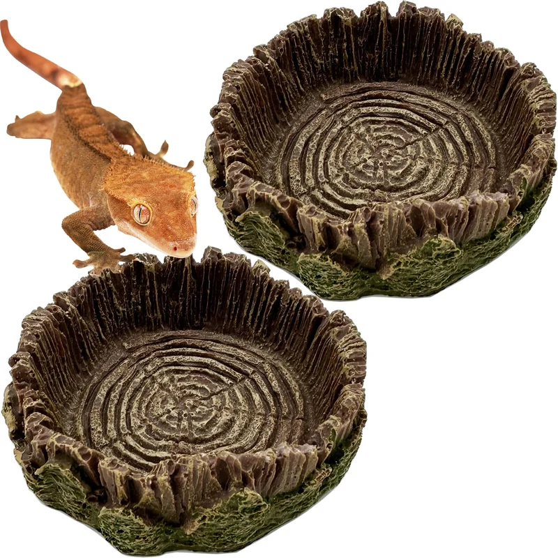 CATENEED - Petit plat en résine pour reptiles (lot de 2) – Bols alimentaires pour dragon barbu et gecko