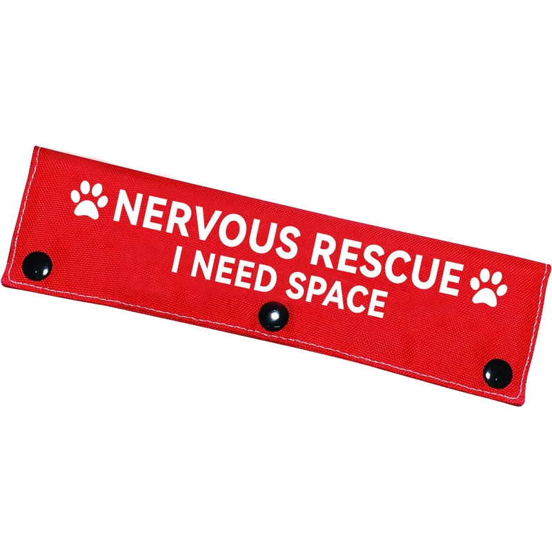 Advivio Nervous Rescue – Languette de laisse rouge Besoin d espace – Avertisseur et Patch d Identité