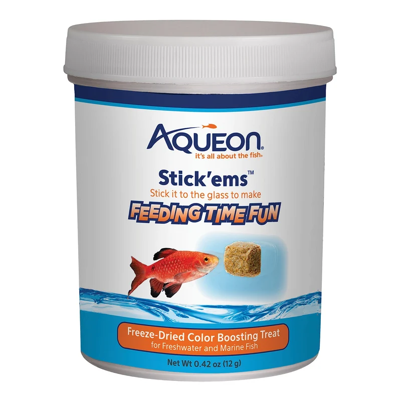Aqueon Stick’ems – Friandise lyophilisée pour poissons d’aquarium, amélioration des couleurs, 0,42 oz