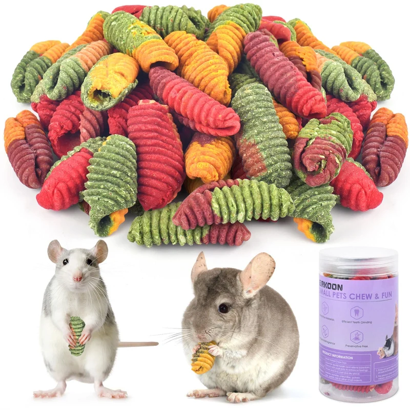 ERKOON Friandises Chinchilla – Jouets à Mâcher en Foin de Timothy pour Dents (Lapins, Cochons d’Inde, Gerbilles, Souris, Hamsters) – Grand Format