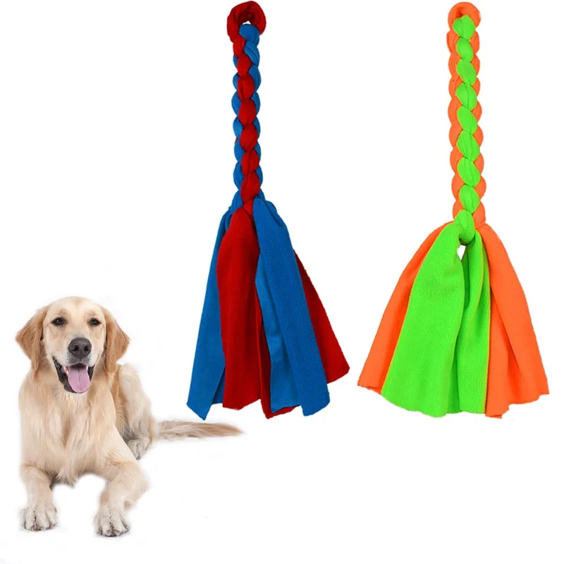 ASOCEA 2 Pack Jouets Corde Fleece pour Chien – Tir et Poursuite, Exercice Extérieur