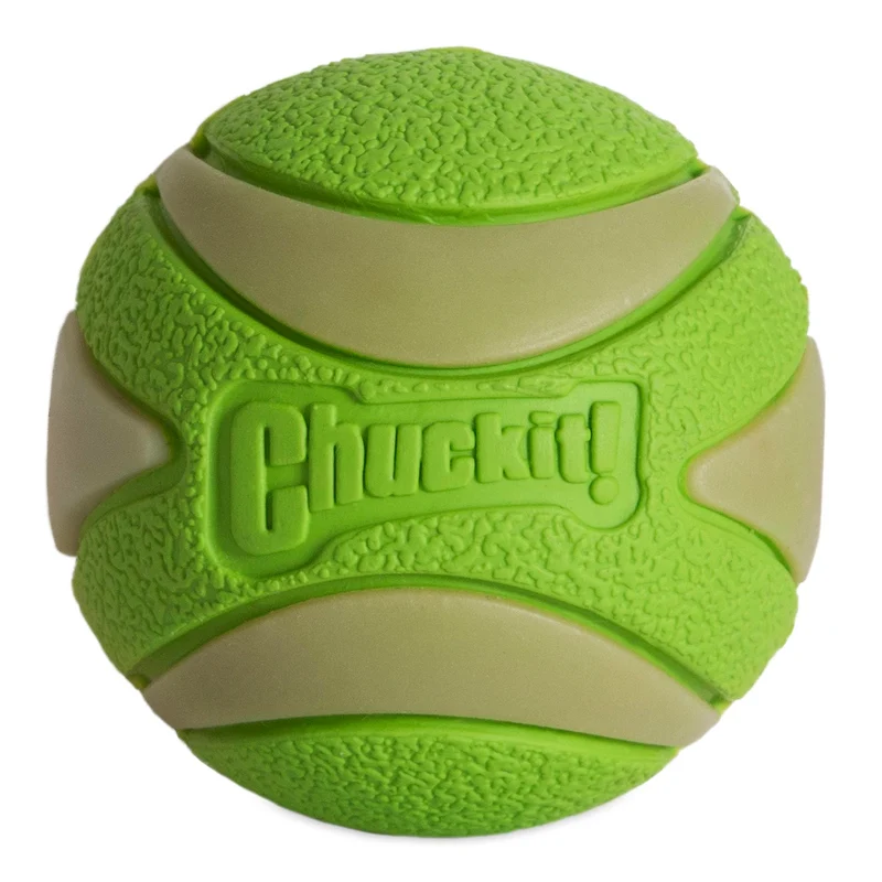 Chuckit! Balle Sifflet Ultra Lumineuse Max – Taille Moyenne (diamètre 6,35 cm) – 1 Paquet