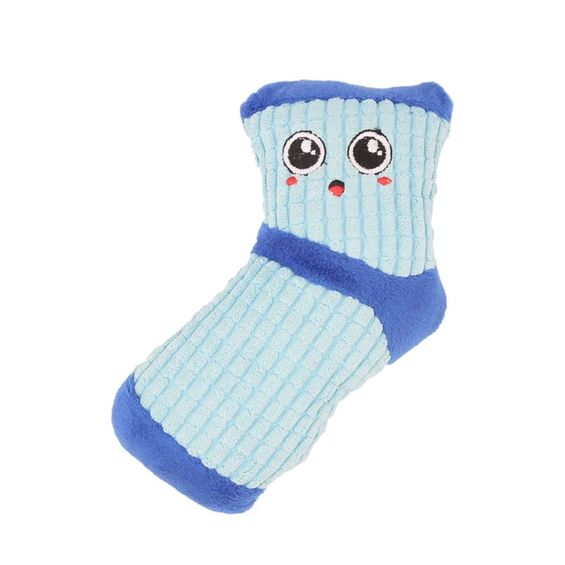Cuperay - Jouet chien peluche bleu avec sifflet – Idéal pour chiots et chiens moyens, amusant et doux
