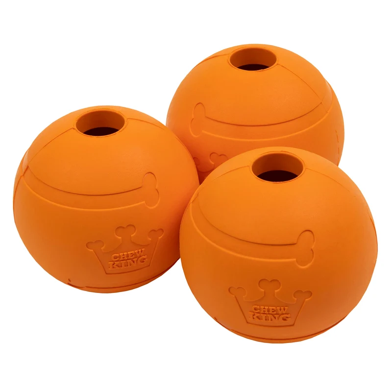 Chew King Balles Caoutchouc Saveur Bacon 2,5 po – Lot de 3 pour Grandes Races