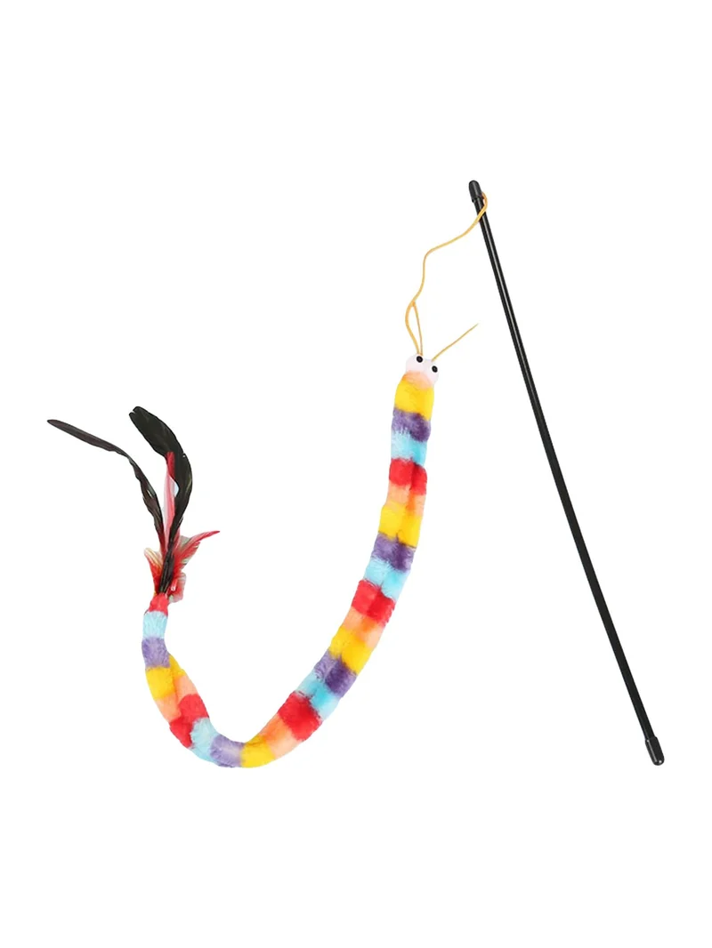 QWINEE — Baguette de jeu interactive pour chat avec pompon et cloche | Jouet pour chat d’intérieur
