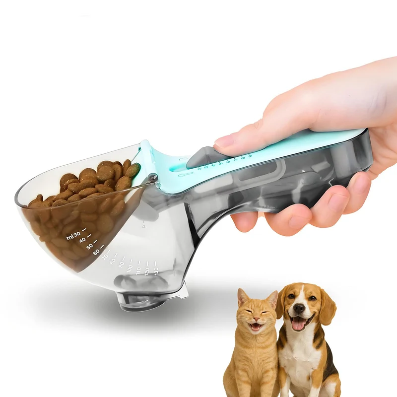 XBEING Pelle-doseuse 1/2 tasse pour chats et chiens – Mesure ajustable et nettoyage facile