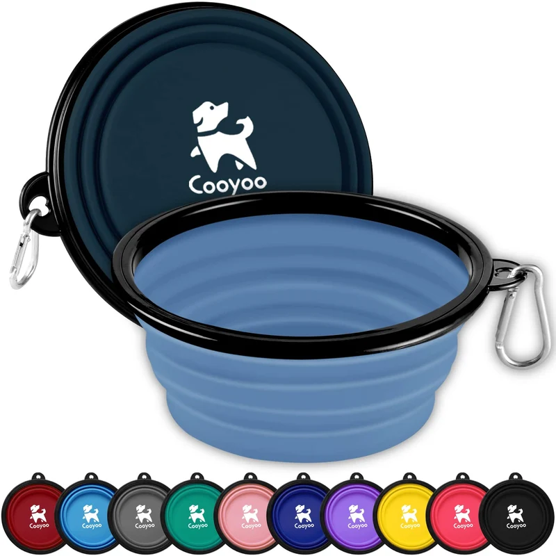 COOYOO Gobelets d'eau pliables pour chien et chat – Lot de 2 avec mousquetons
