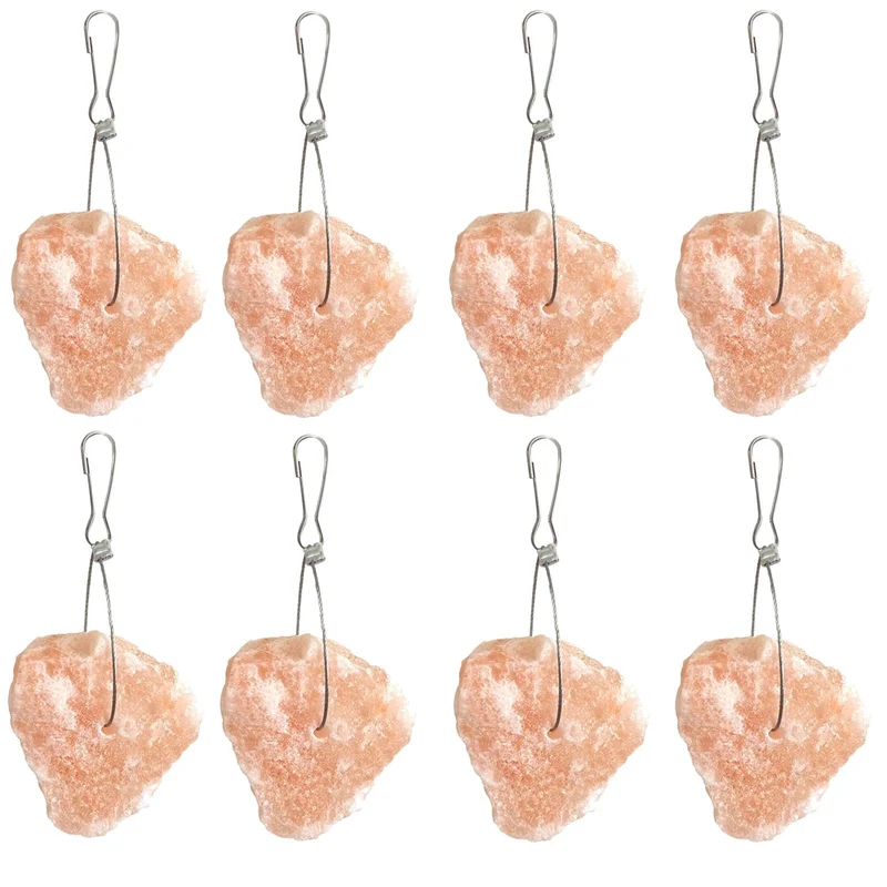 PINVNBY Bloc de sel Himalayen pour lapins et petits animaux – 8 pièces, blocs minéraux naturels rose