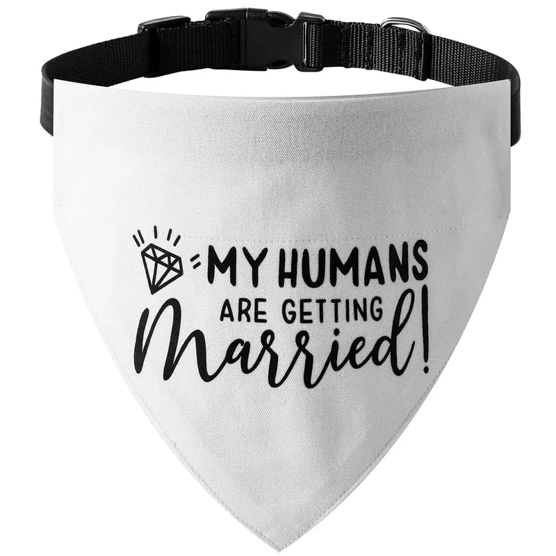 HDGDT Bandana Mariage Chien et Chat – Collier Réglable avec Boucle Rapide et D-Ring