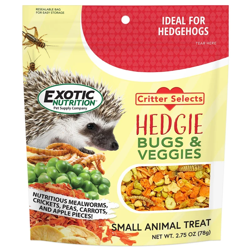 Exotic Nutrition Hedgie Bugs & Veggie Treat – Friandise Protéinée pour Hérissons (1 Pack)