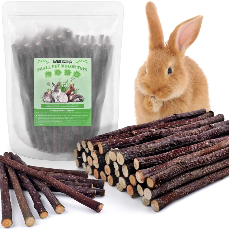 Bissap Bâtons Pomme pour Lapins et Petits Animaux | Jouets Naturels à Mâcher et Friandises (230 g)