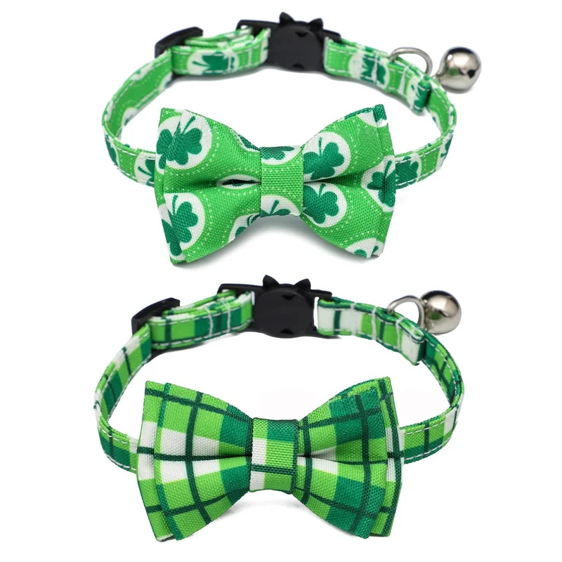 Bnibol 2-pack collier chat à libération rapide avec noeud-double et cloche