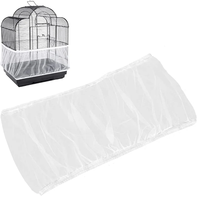 BSBMIEQM Capture-graines universel pour cages d'oiseaux – Couvre-cage en nylon aéré, ajustable