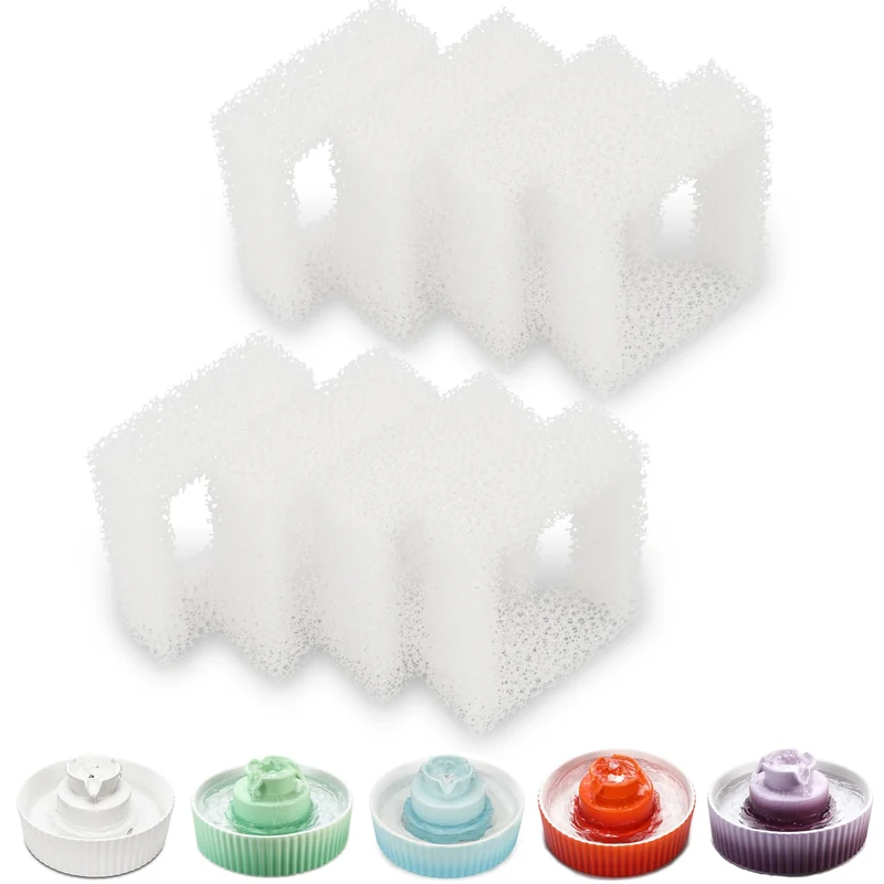 Wonder Creature – Lot de 8 Éponges Pré-Filtre pour Fontaines Chats (Aurora, Cupcake, 360° Acier)