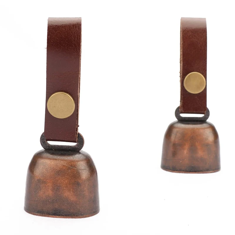 kcrygogo Collier chien en cuir grain avec clochette et libération rapide – 2 ensembles