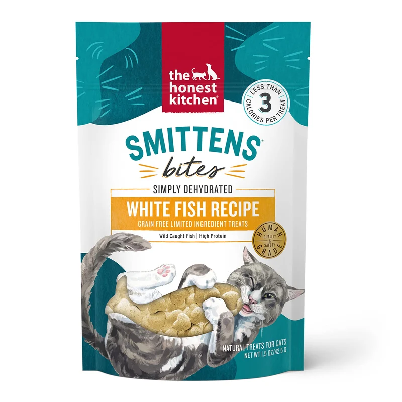 The Honest Kitchen Smittens Bites – Friandises chat cœur poisson blanc, 1,5 oz