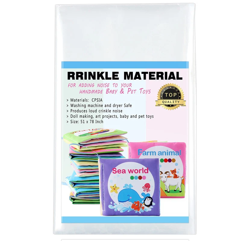 Zonon Papier Crinkle Bruit – Film Plastique (51 x 78 pouces) pour Jouets Animaux