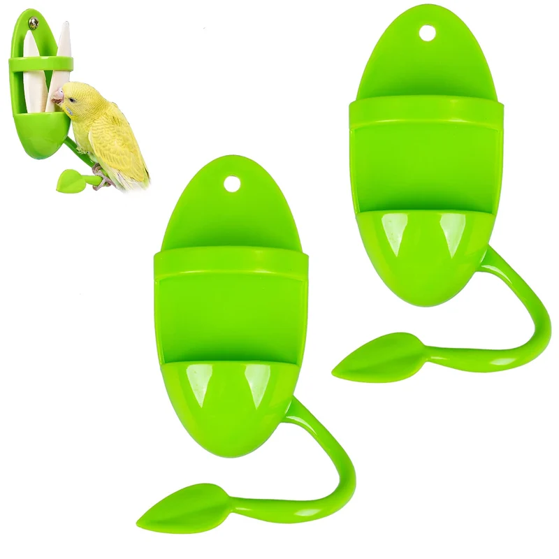 ZUOFANG – 2 supports en plastique pour os de seiche d'oiseaux, porte-os vert, pour cacatoès, perruches ondulées, budgies et pinsons