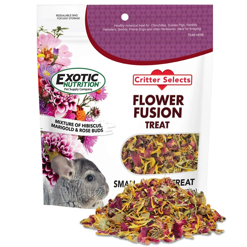Flower Fusion Treat – Friandise naturelle de fleurs sèches pour petits herbivores | Exotic Nutrition