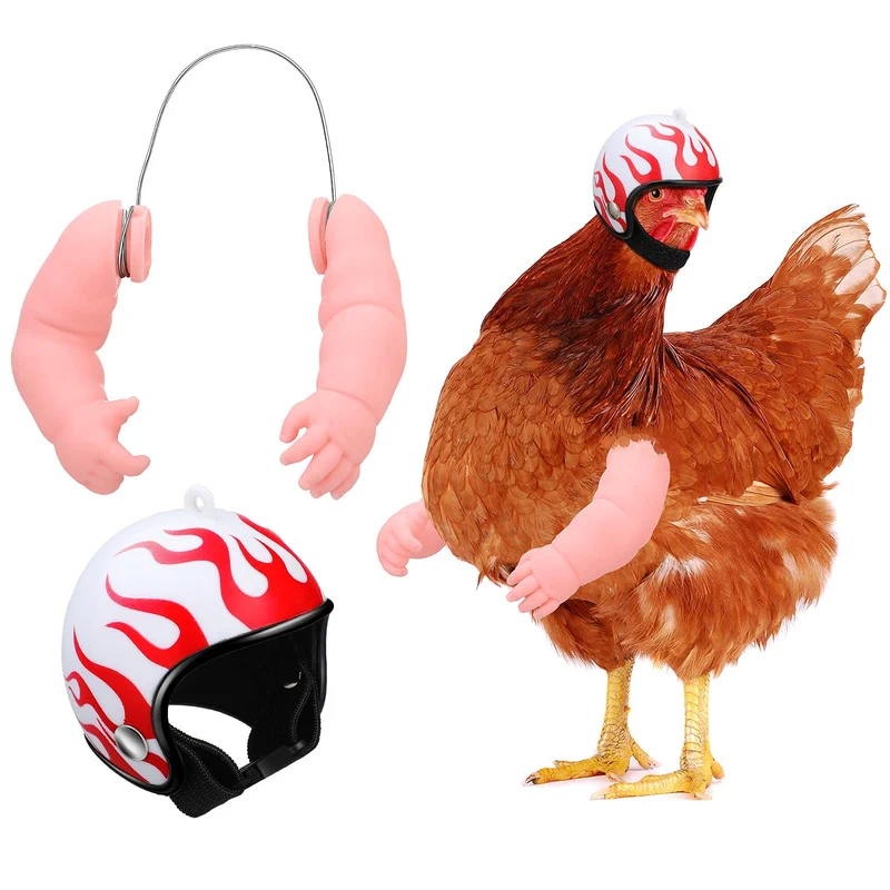 Gejoy – Ensemble de Bras et Casque pour Poulets | Accessoires pour Petits Animaux, Deguisement et Photos