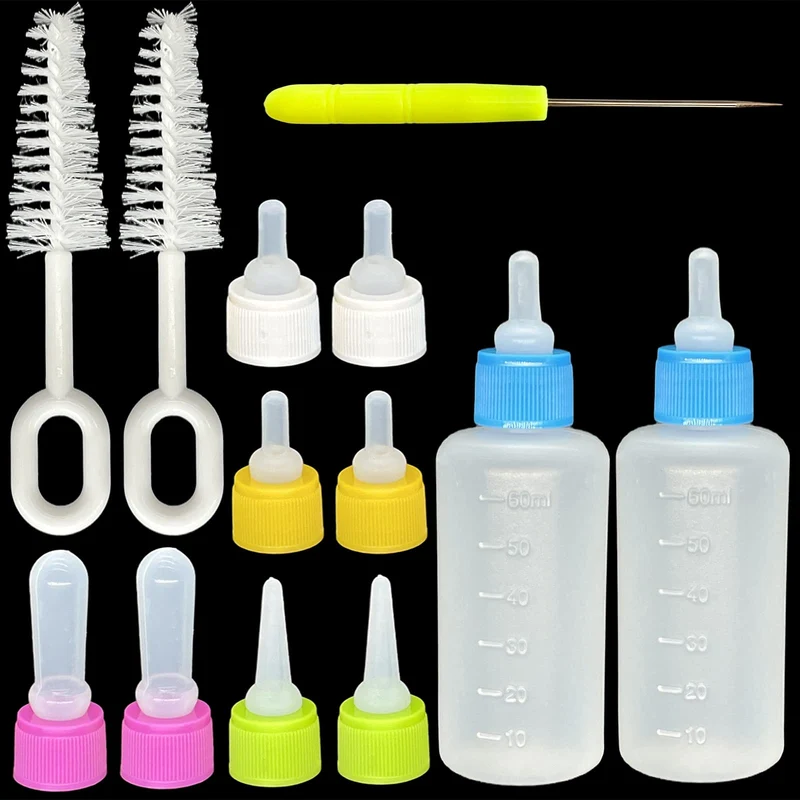 SOEAEODG Biberon pour Petits Animaux – Kit Nourrissage avec Tétines Silicone Remplaçables