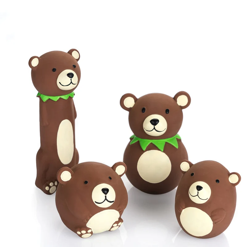 CHIWAVA – Lot de 4 Jouets Ours qui Crissent en Latex pour Petits Chiens