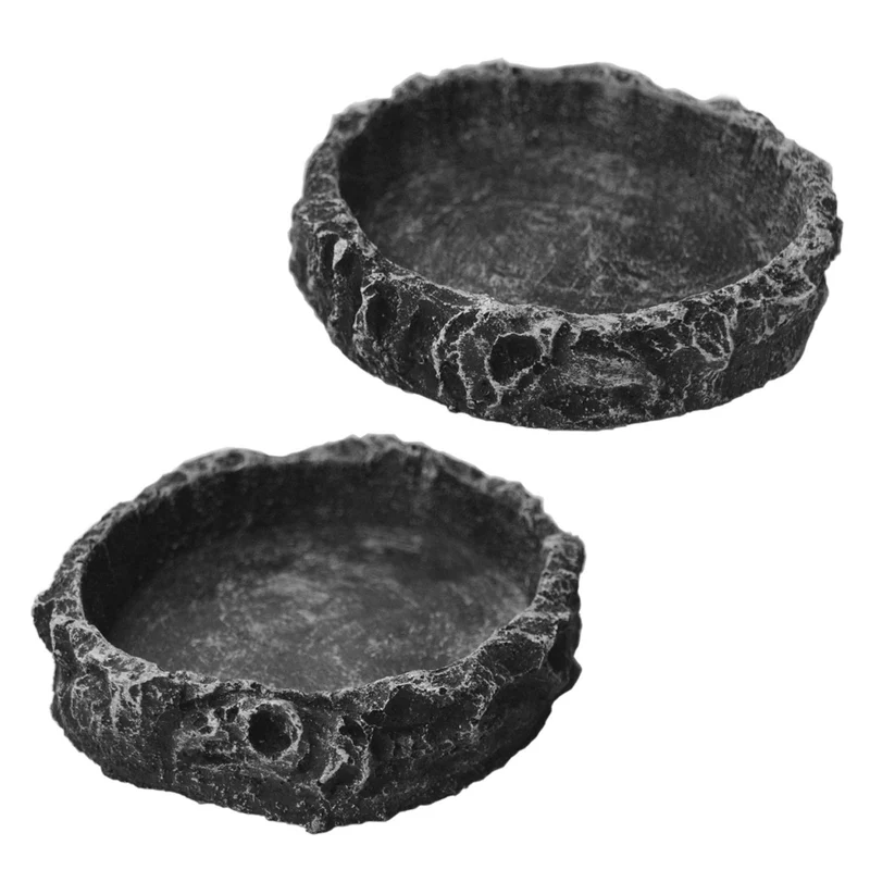 OperSeven – Lot de 2 Bols Eau et Nourriture pour Reptiles (Ronds)