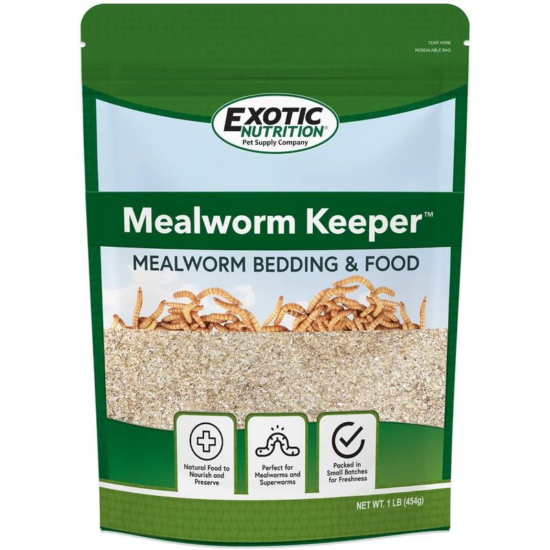 Exotic Nutrition Mealworm Keeper – Litière et Nourrissage pour Vers de Farine Vivants (1 lb)