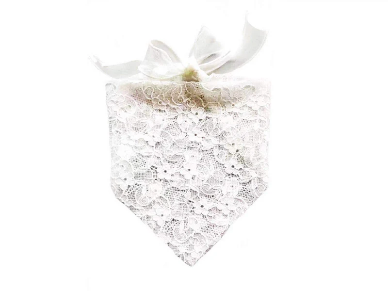 EechicSpace Bandana princesse pour chien – Mariage blanc et dentelle, adapté aux chiens petits à grands