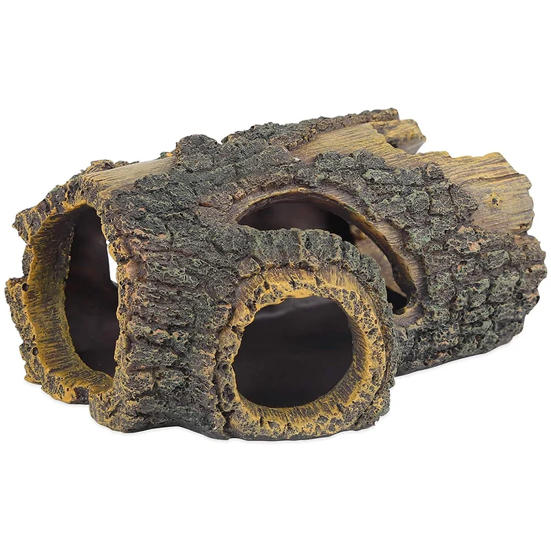 Uniclife Tronc d'Arbre Creux en Résine – Décoration Aquarium Betta, 5–50 Gallons
