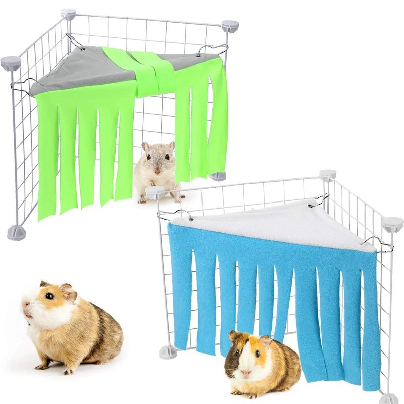 Shappy Refuges d'angle en peluche – 2 pièces pour cobayes et petits animaux