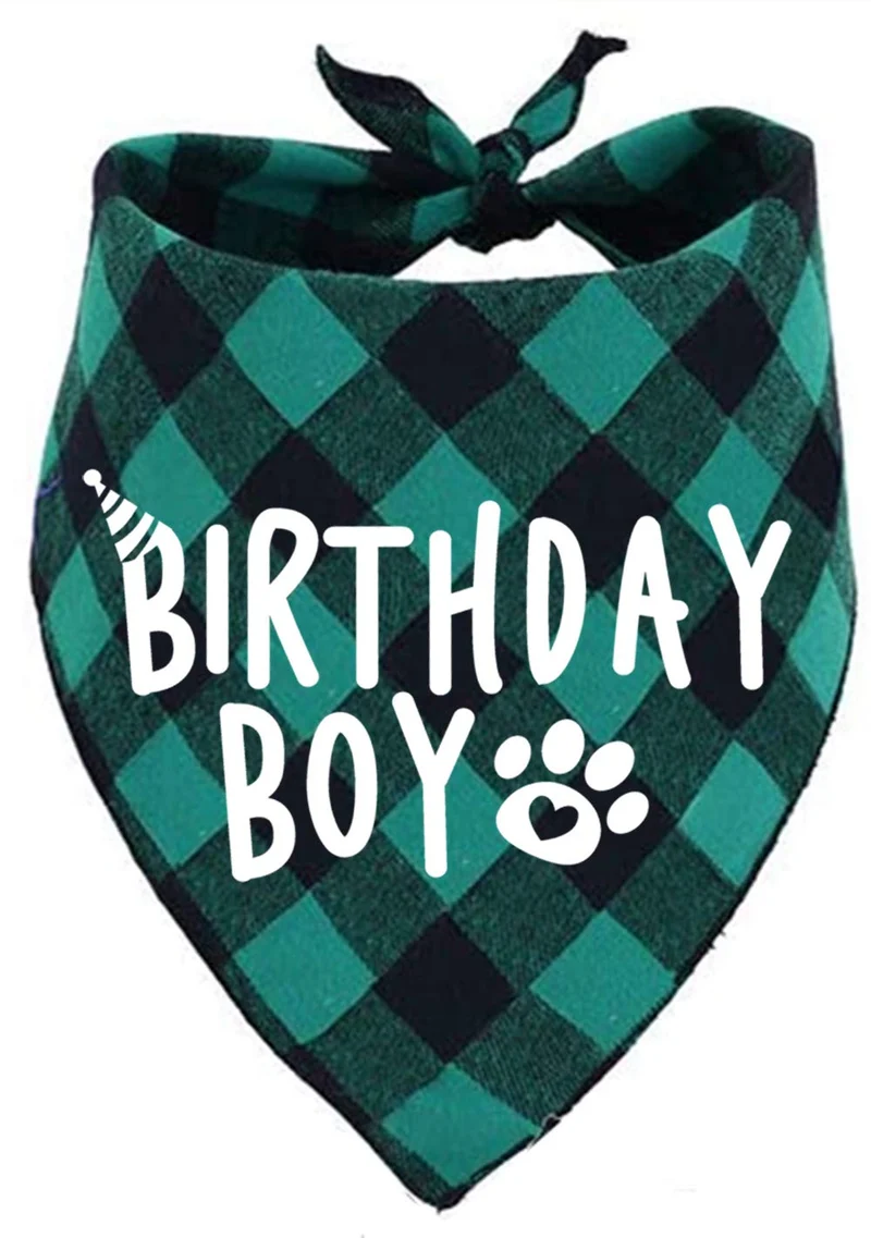 Bandana Chien Anniversaire Vert PICKUPIK – Accessoire Festif et Confortable