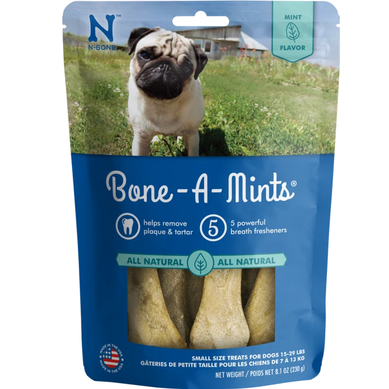 Bone-A-Mints by N-Bone - Small 10 Pack of Natural Dental Bones - Dog Treats