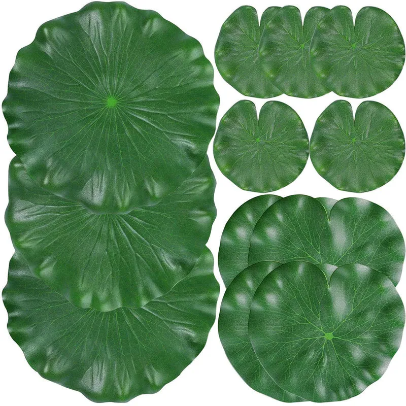 ZAUGONTW – 12 feuilles de nénuphar flottantes réalistes en EVA pour étang, piscine et aquarium