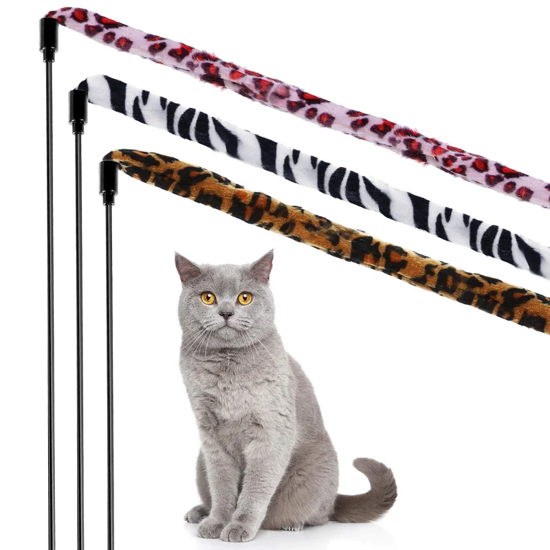 Sumind: Ensemble de 3 Baguettes Chat Jungle Cat Wand — Jouets Interactifs pour Chat, 3 Styles, Couleurs Classiques