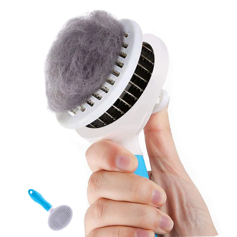 eMMiuss Brosse Deshedding Self-Cleaning : Douce pour Chats, Chiens et Lapins