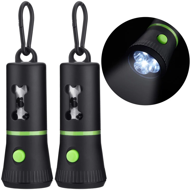 Mudder - Lot Double Distributeurs de Sacs Crottes Chien avec LED