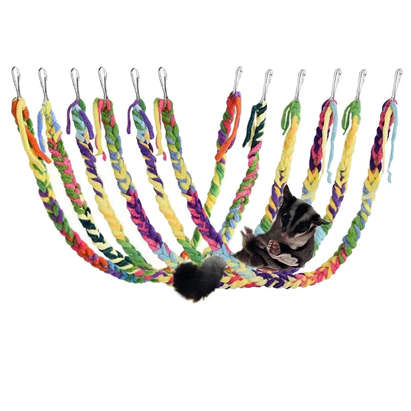 RIOUSSI – Jouets suspendus en corde moelleuse pour petits mammfères – Lot de 6