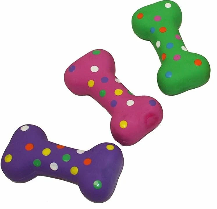 HDP Os à couinement en latex – Jouet pour chiens Petit/Moyen – Pack de 3